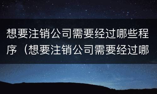 想要注销公司需要经过哪些程序（想要注销公司需要经过哪些程序和手续）