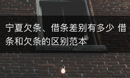 宁夏欠条、借条差别有多少 借条和欠条的区别范本