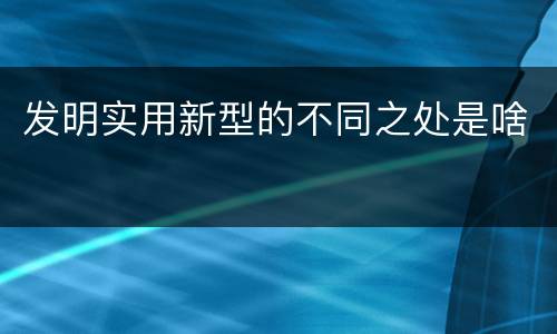 发明实用新型的不同之处是啥