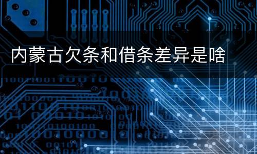 内蒙古欠条和借条差异是啥