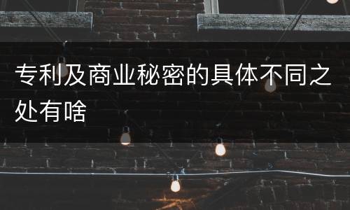 专利及商业秘密的具体不同之处有啥