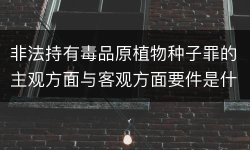 非法持有毒品原植物种子罪的主观方面与客观方面要件是什么