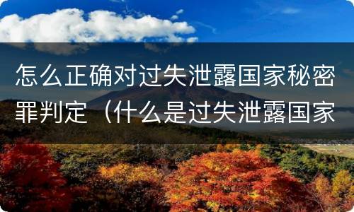怎么正确对过失泄露国家秘密罪判定（什么是过失泄露国家秘密罪）