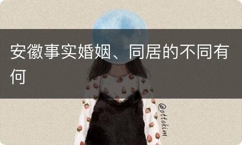 安徽事实婚姻、同居的不同有何