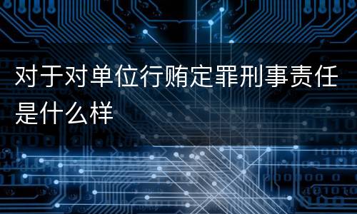 对于对单位行贿定罪刑事责任是什么样