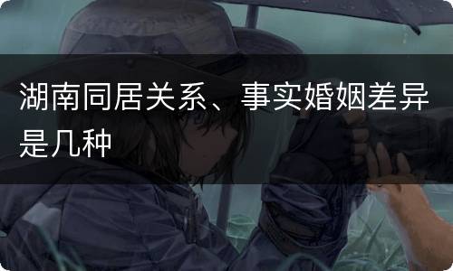 湖南同居关系、事实婚姻差异是几种