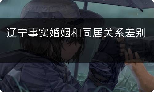 辽宁事实婚姻和同居关系差别