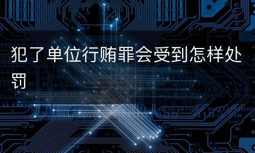 犯了单位行贿罪会受到怎样处罚