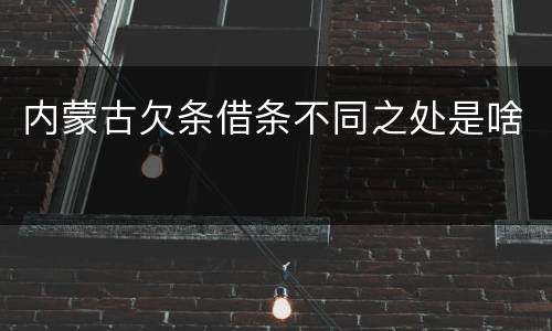 内蒙古欠条借条不同之处是啥
