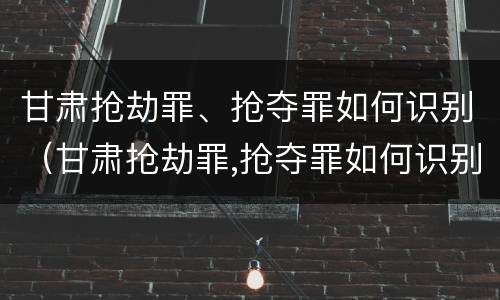 甘肃抢劫罪、抢夺罪如何识别（甘肃抢劫罪,抢夺罪如何识别认定）