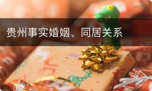 贵州事实婚姻、同居关系