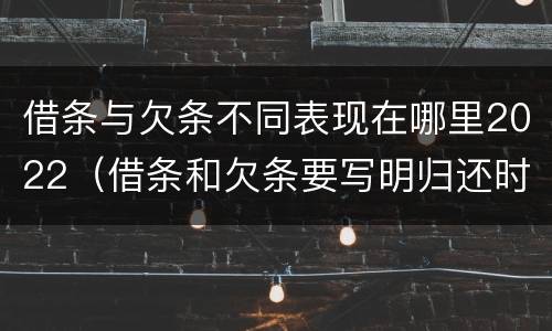 借条与欠条不同表现在哪里2022（借条和欠条要写明归还时限）