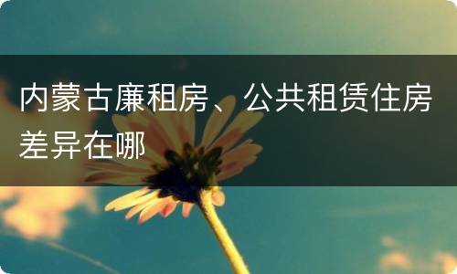 内蒙古廉租房、公共租赁住房差异在哪