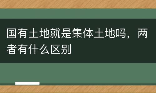 国有土地就是集体土地吗，两者有什么区别