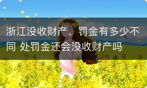 浙江没收财产、罚金有多少不同 处罚金还会没收财产吗