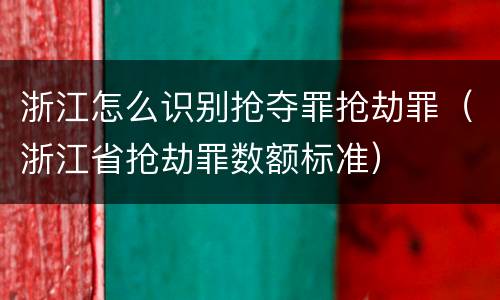 浙江怎么识别抢夺罪抢劫罪（浙江省抢劫罪数额标准）