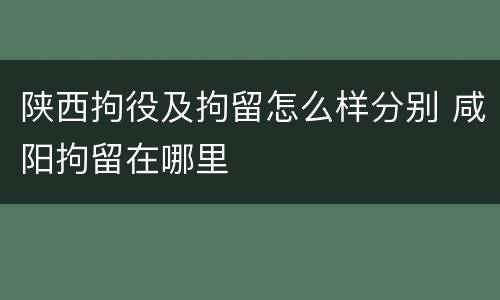 陕西拘役及拘留怎么样分别 咸阳拘留在哪里
