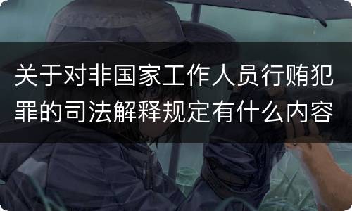 关于对非国家工作人员行贿犯罪的司法解释规定有什么内容