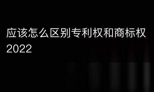 应该怎么区别专利权和商标权2022