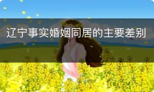 辽宁事实婚姻同居的主要差别