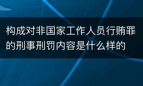 构成对非国家工作人员行贿罪的刑事刑罚内容是什么样的