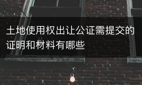 土地使用权出让公证需提交的证明和材料有哪些