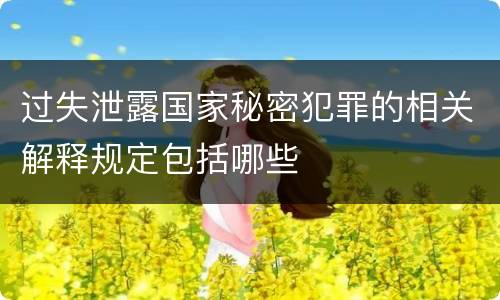 过失泄露国家秘密犯罪的相关解释规定包括哪些