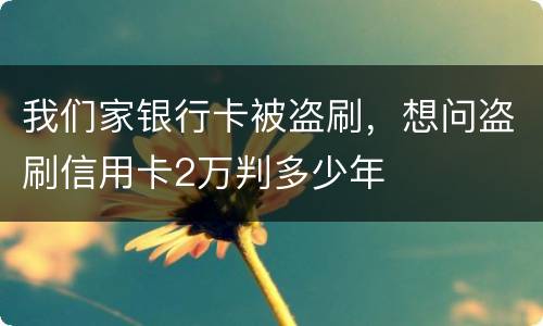 我们家银行卡被盗刷，想问盗刷信用卡2万判多少年