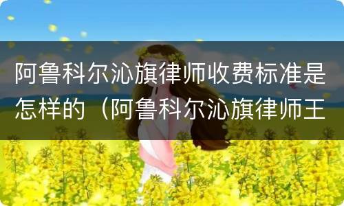阿鲁科尔沁旗律师收费标准是怎样的（阿鲁科尔沁旗律师王继伟）