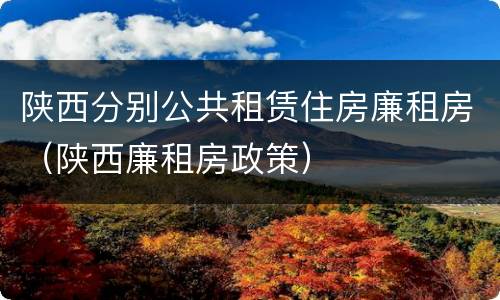 陕西分别公共租赁住房廉租房(陕西廉租房政策)