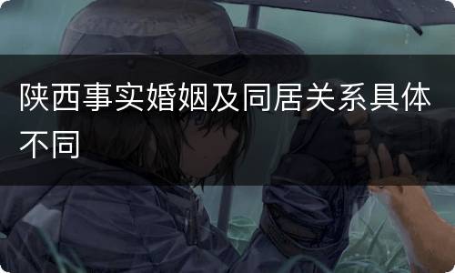 陕西事实婚姻及同居关系具体不同