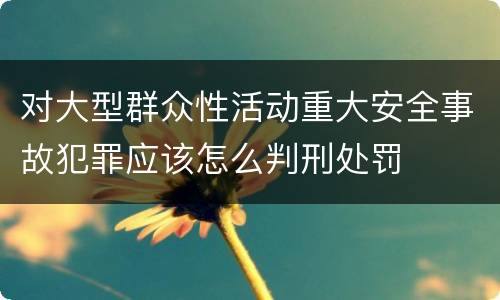 对大型群众性活动重大安全事故犯罪应该怎么判刑处罚