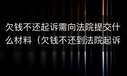 欠钱不还起诉需向法院提交什么材料（欠钱不还到法院起诉需要什么材料）