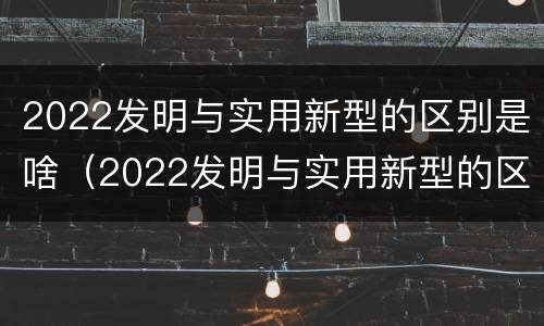 2022发明与实用新型的区别是啥（2022发明与实用新型的区别是啥呀）