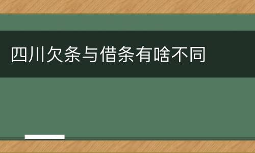四川欠条与借条有啥不同