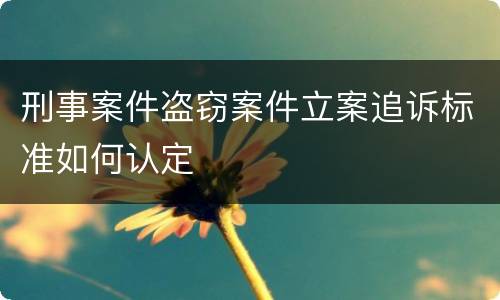 刑事案件盗窃案件立案追诉标准如何认定