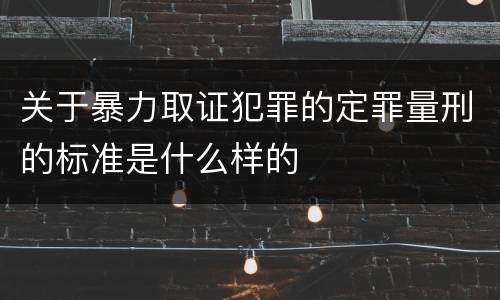 关于暴力取证犯罪的定罪量刑的标准是什么样的