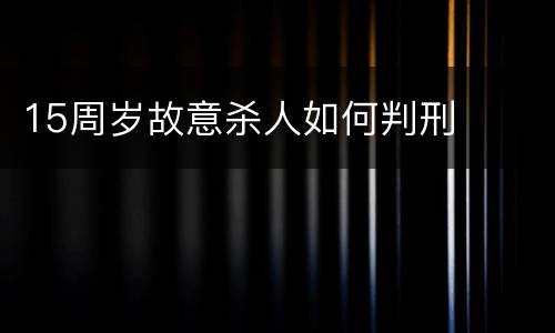 15周岁故意杀人如何判刑