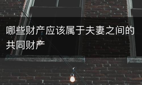 哪些财产应该属于夫妻之间的共同财产