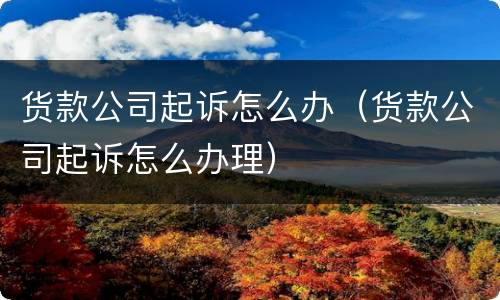 货款公司起诉怎么办（货款公司起诉怎么办理）