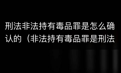 刑法非法持有毒品罪是怎么确认的（非法持有毒品罪是刑法多少条）