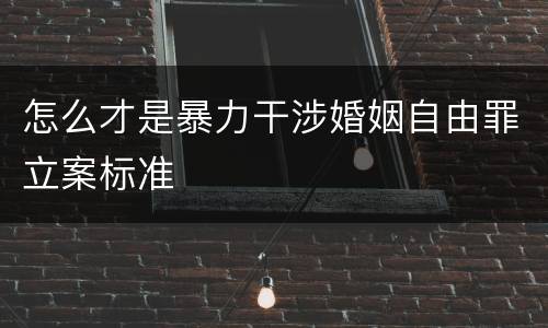 怎么才是暴力干涉婚姻自由罪立案标准