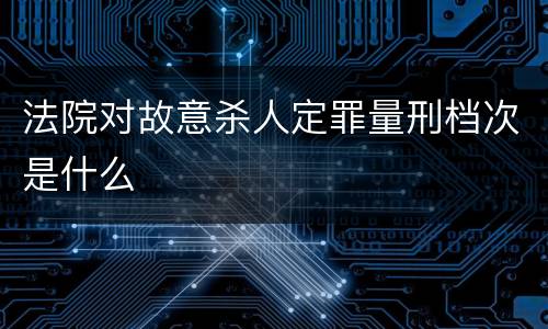 法院对故意杀人定罪量刑档次是什么