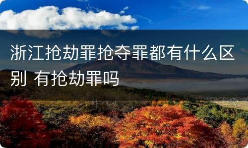 浙江抢劫罪抢夺罪都有什么区别 有抢劫罪吗
