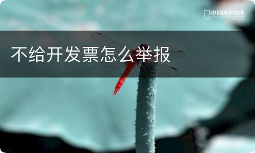 不给开发票怎么举报