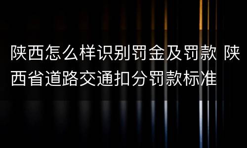 陕西怎么样识别罚金及罚款 陕西省道路交通扣分罚款标准