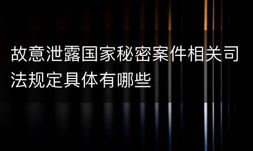 故意泄露国家秘密案件相关司法规定具体有哪些