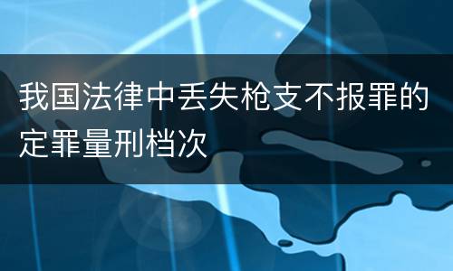 我国法律中丢失枪支不报罪的定罪量刑档次