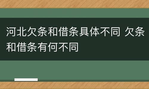 河北欠条和借条具体不同 欠条和借条有何不同