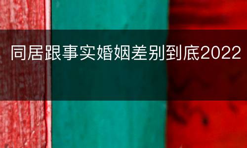 同居跟事实婚姻差别到底2022